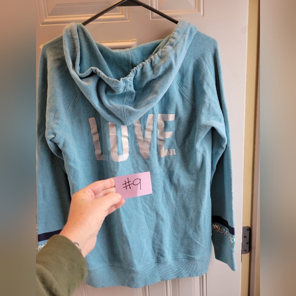 Victoria’s Secret pullover hoodie LOVE-teal - Picture 12 of 12
